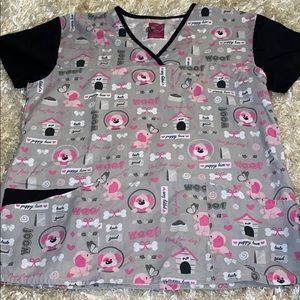 Puppy love scrub top